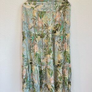 Show Me Your MuMu Green Multi Floral Maxi Skirt